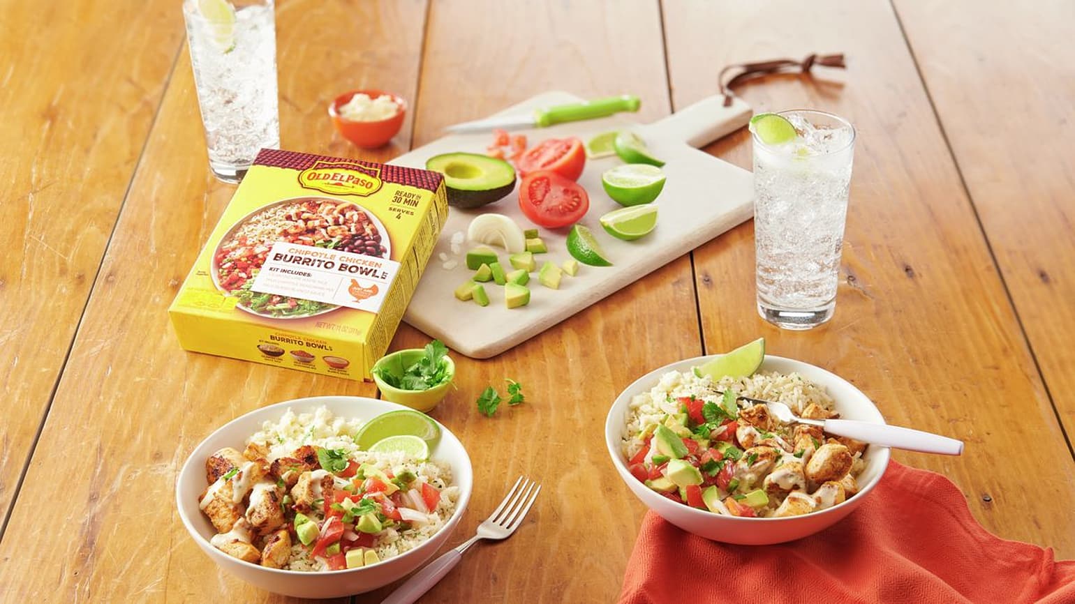 Avocado Salsa Chicken Burrito Bowls Old El Paso